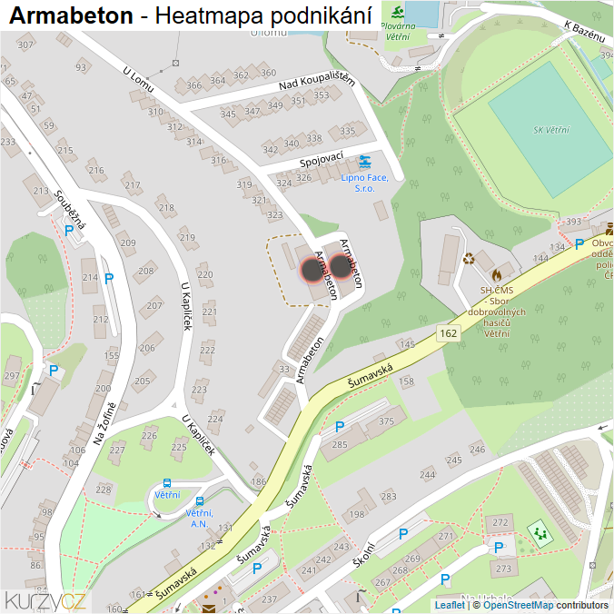 Mapa Armabeton - Firmy v ulici.