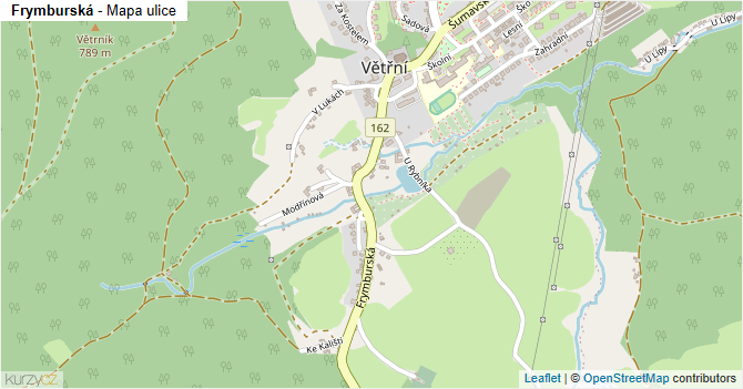 Frymburská - mapa ulice