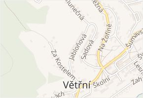 Jabloňová v obci Větřní - mapa ulice