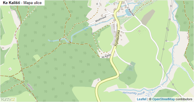Ke Kališti - mapa ulice