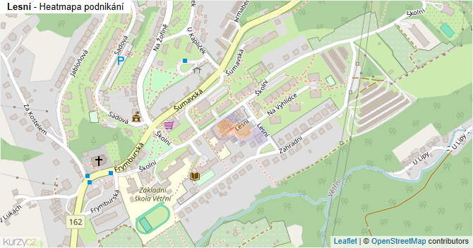 Lesní - mapa podnikání