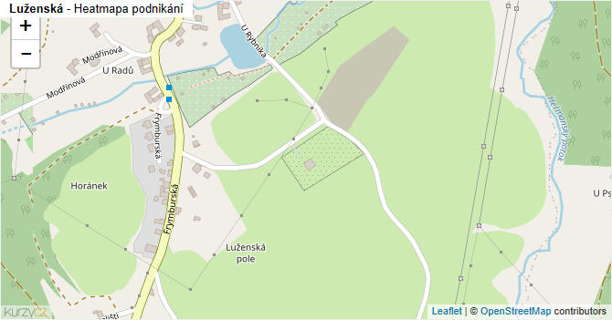 Luženská - mapa podnikání