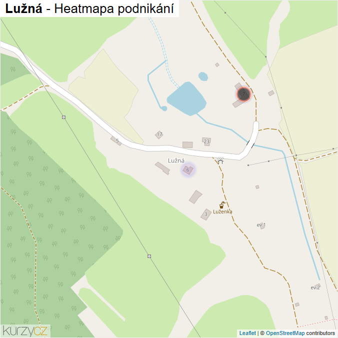Mapa Lužná - Firmy v části obce.