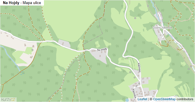 Na Hojdy - mapa ulice