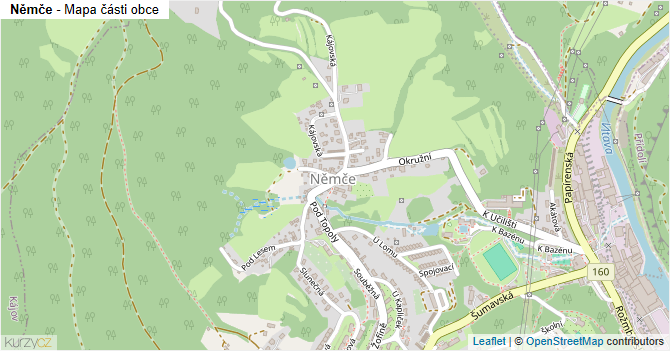 Němče - mapa části obce