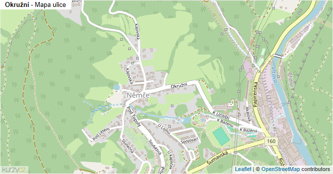 Okružní - mapa ulice