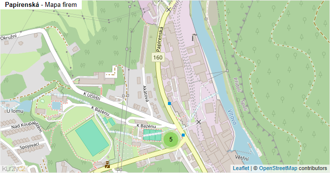 Papírenská - mapa firem