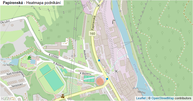 Papírenská - mapa podnikání