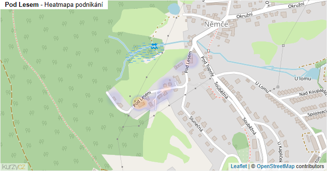 Pod Lesem - mapa podnikání