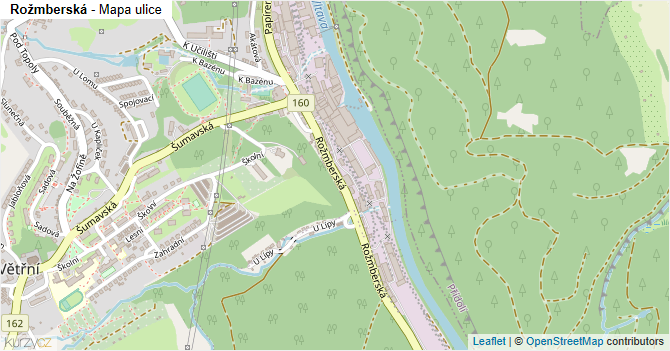 Rožmberská - mapa ulice