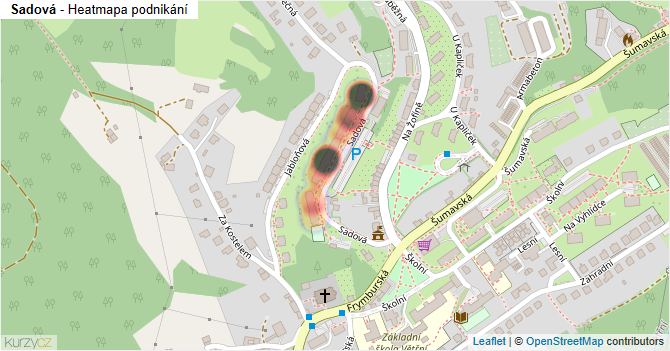 Sadová - mapa podnikání