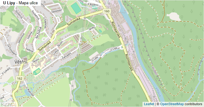 U Lípy - mapa ulice