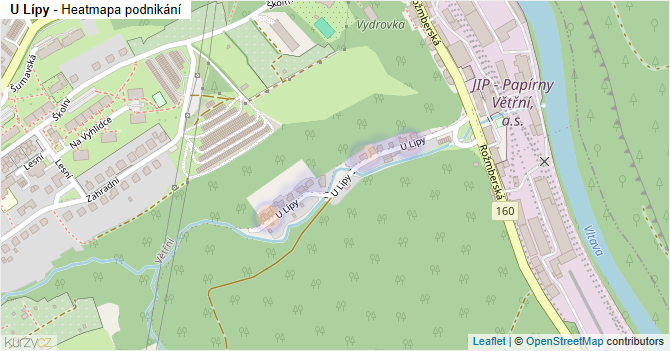 U Lípy - mapa podnikání