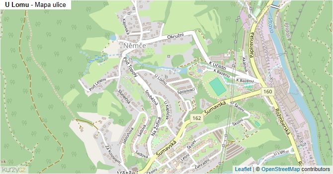 U Lomu - mapa ulice