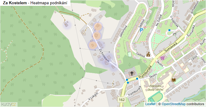 Za Kostelem - mapa podnikání