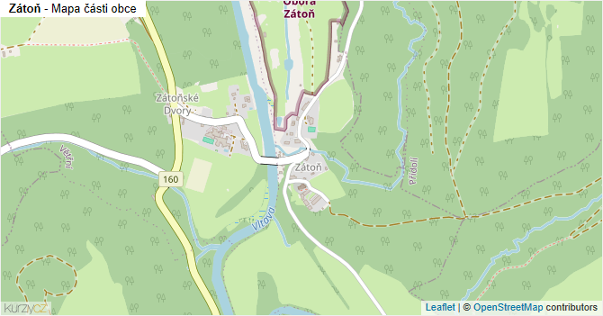 Zátoň - mapa části obce