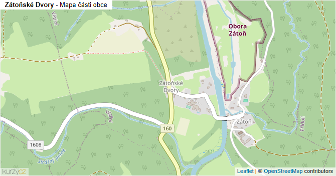 Zátoňské Dvory - mapa části obce