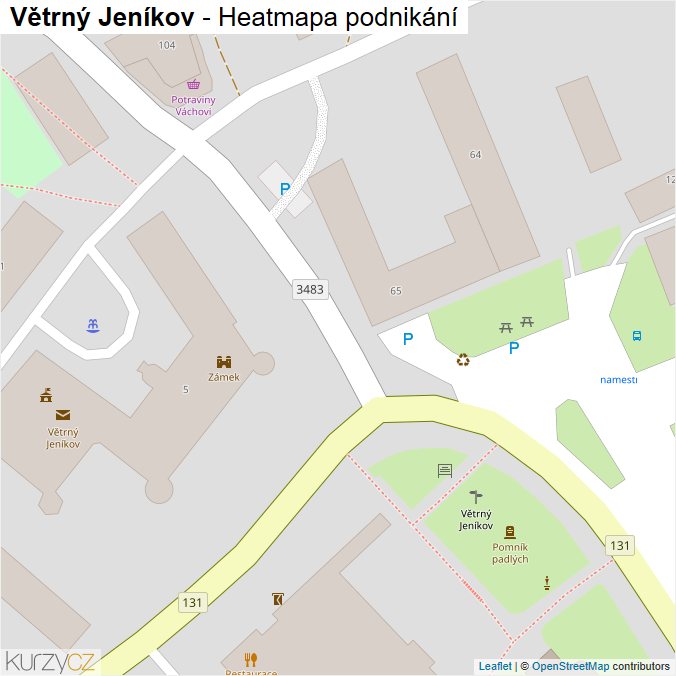 Mapa Větrný Jeníkov - Firmy v obci.