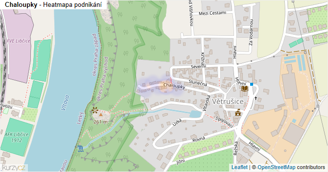 Chaloupky - mapa podnikání