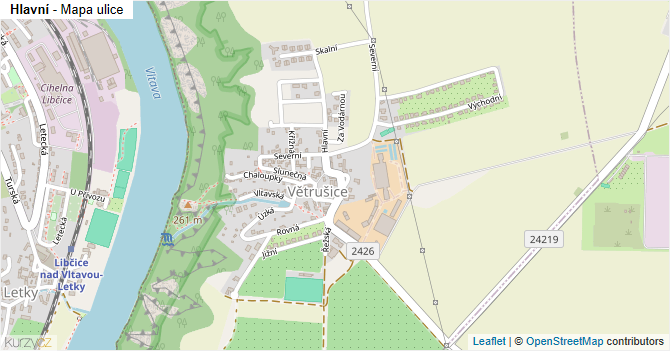 Hlavní - mapa ulice