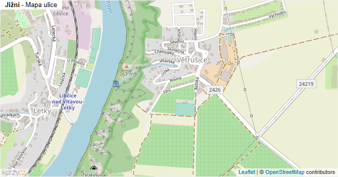 Jižní - mapa ulice