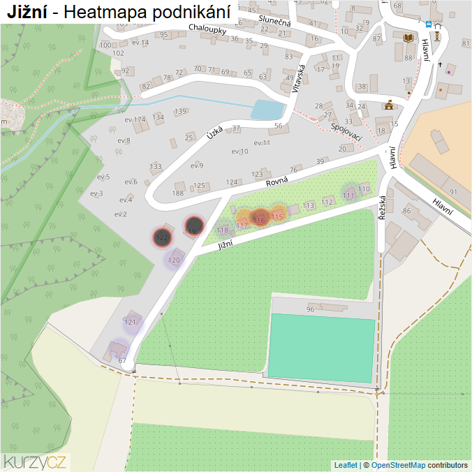 Mapa Jižní - Firmy v ulici.