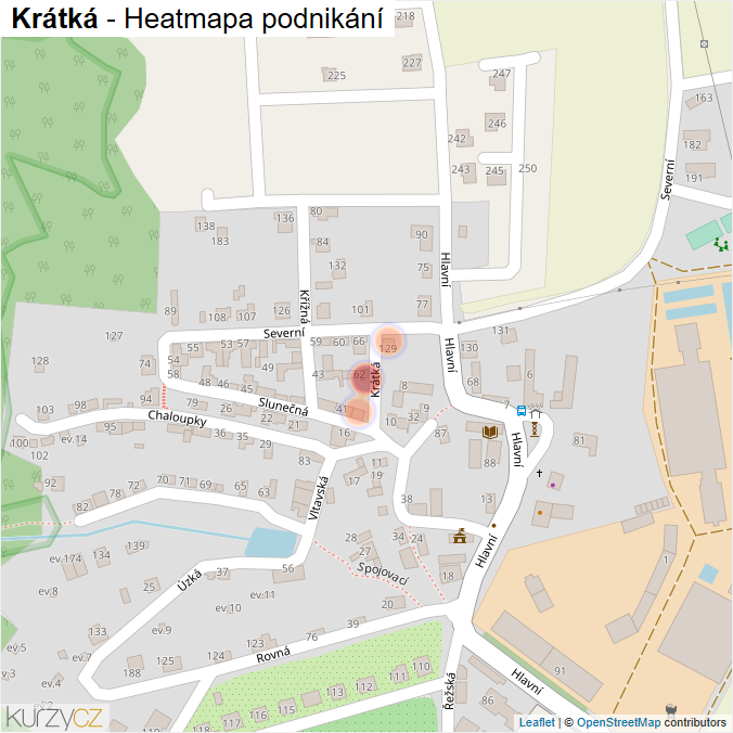 Mapa Krátká - Firmy v ulici.