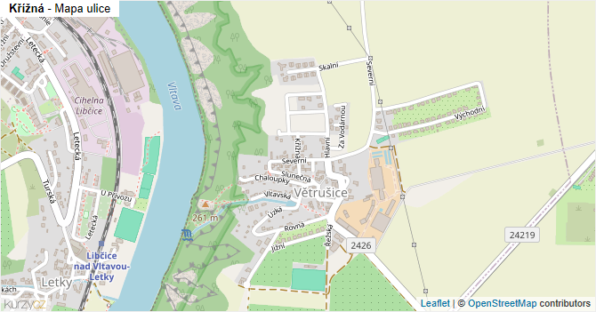 Křížná - mapa ulice