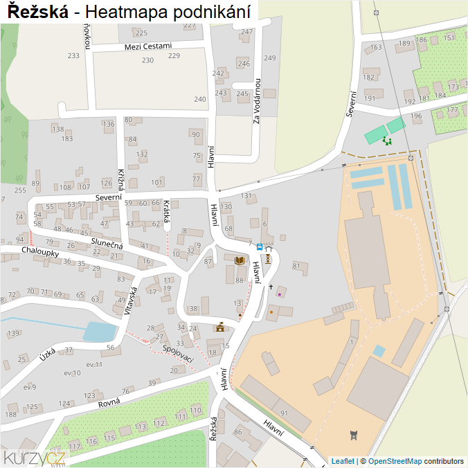 Mapa Řežská - Firmy v ulici.