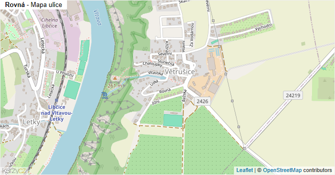Rovná - mapa ulice