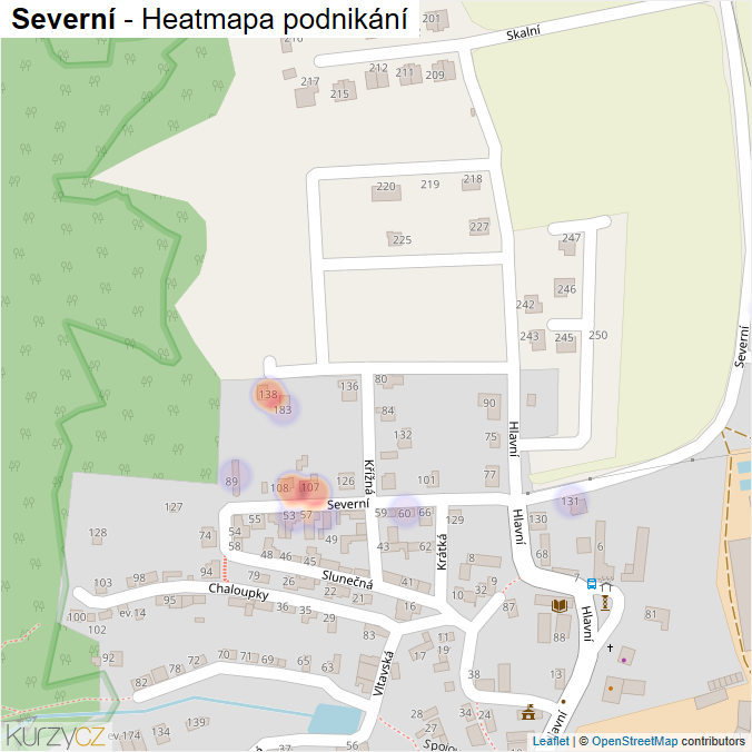 Mapa Severní - Firmy v ulici.