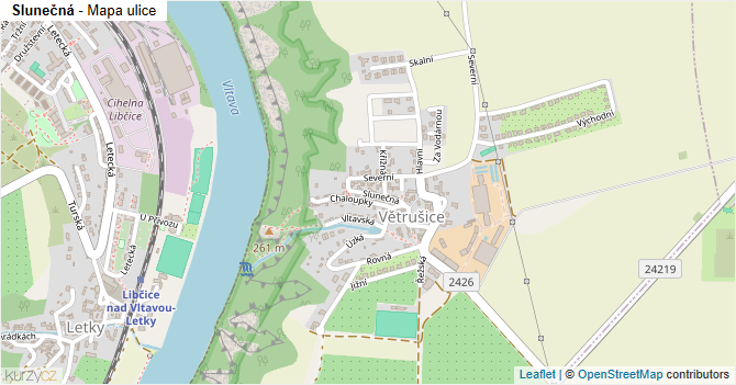 Slunečná - mapa ulice