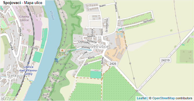 Spojovací - mapa ulice
