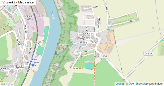 Vltavská - mapa ulice