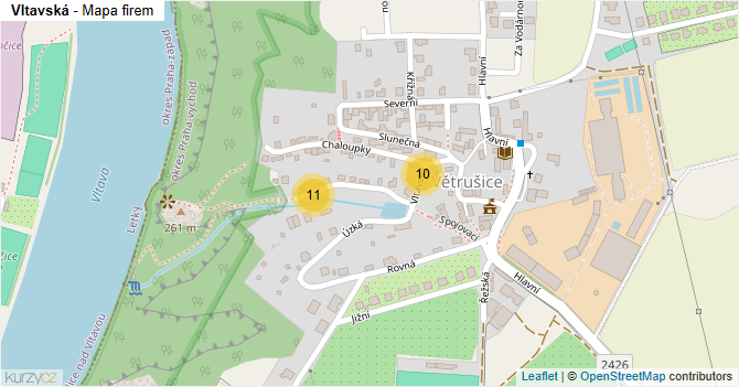Vltavská - mapa firem