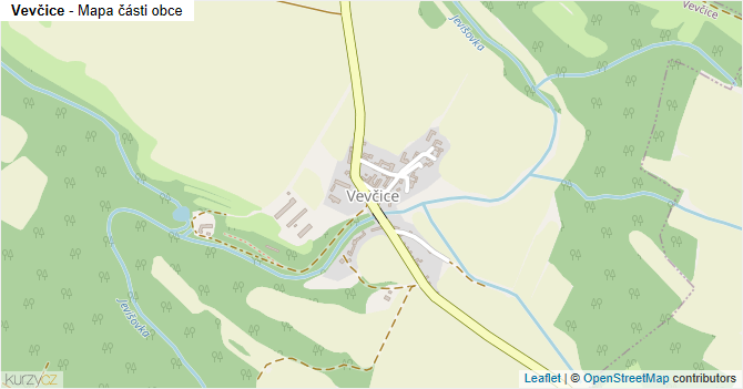Vevčice - mapa části obce