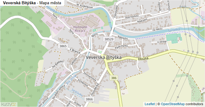Veverská Bítýška - mapa města