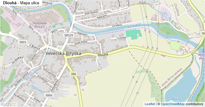 Dlouhá - mapa ulice
