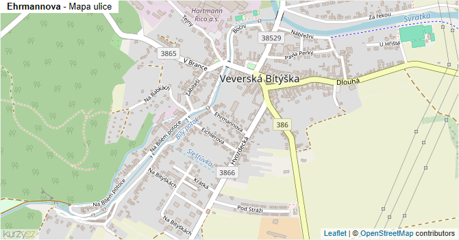 Ehrmannova - mapa ulice