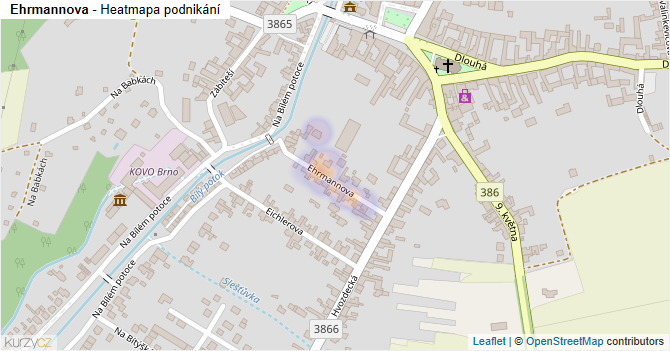 Ehrmannova - mapa podnikání
