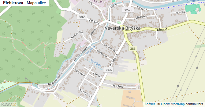 Eichlerova - mapa ulice