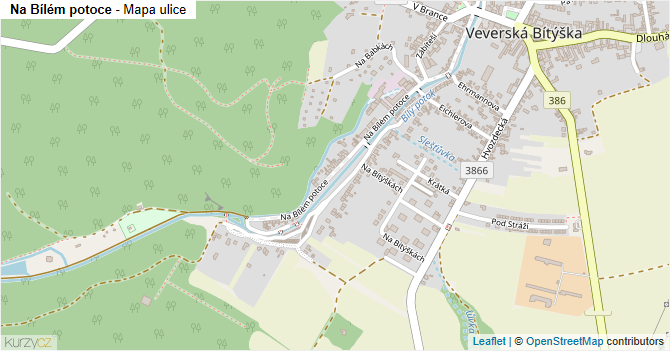Na Bílém potoce - mapa ulice