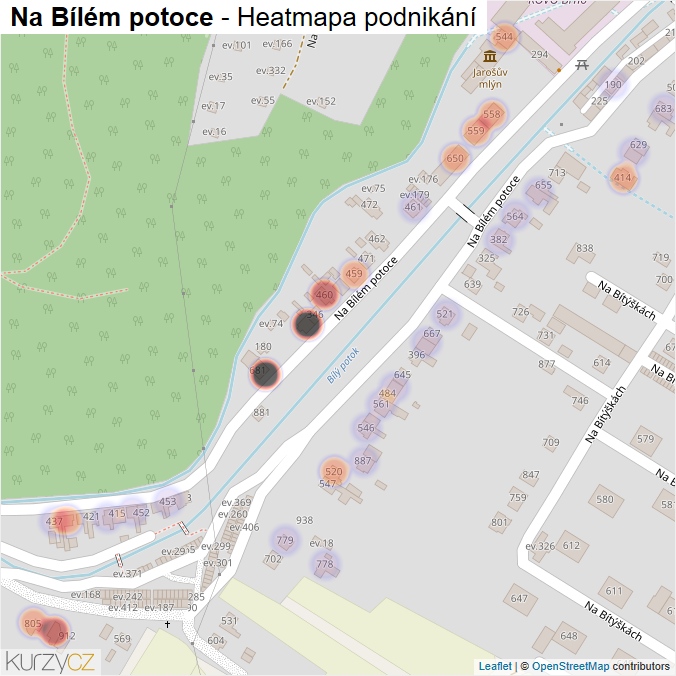 Mapa Na Bílém potoce - Firmy v ulici.