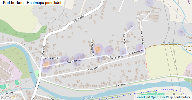 Pod horkou - mapa podnikání