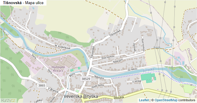 Tišnovská - mapa ulice