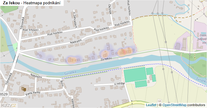 Za řekou - mapa podnikání