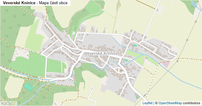 Veverské Knínice - mapa části obce