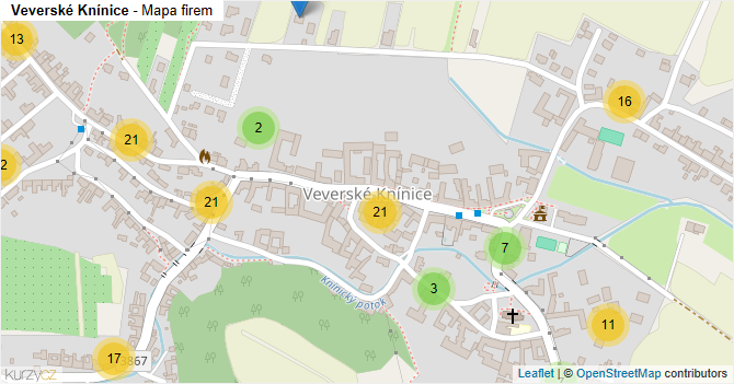 Veverské Knínice - mapa firem
