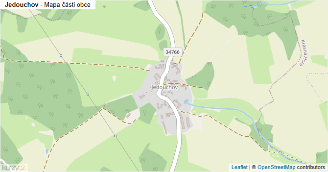 Jedouchov - mapa části obce
