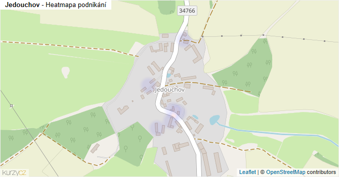 Jedouchov - mapa podnikání